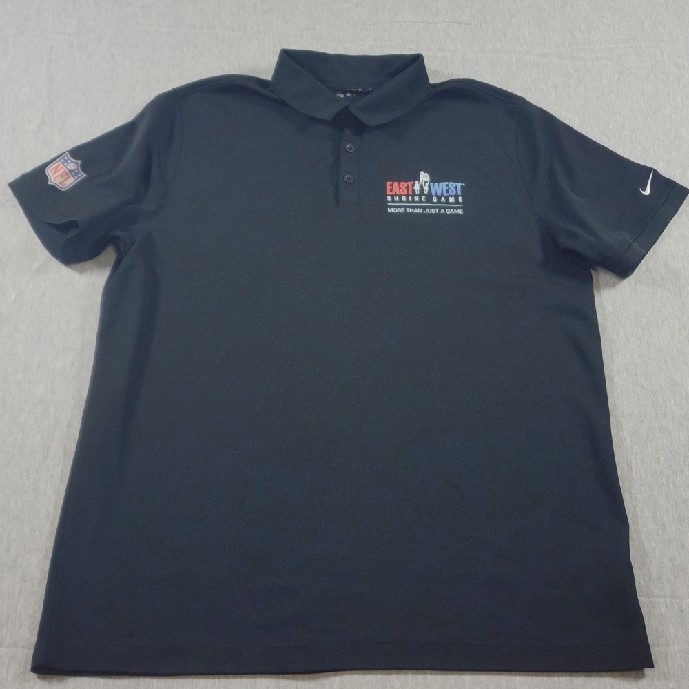 Nike Golf Mens XL Black East West Shrine Game NFL Dri-FIT Polo Shirt Sportswear